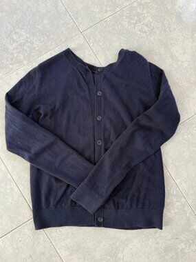 GAP Navy Blue Button-Front Cardigan Sweater from Italy